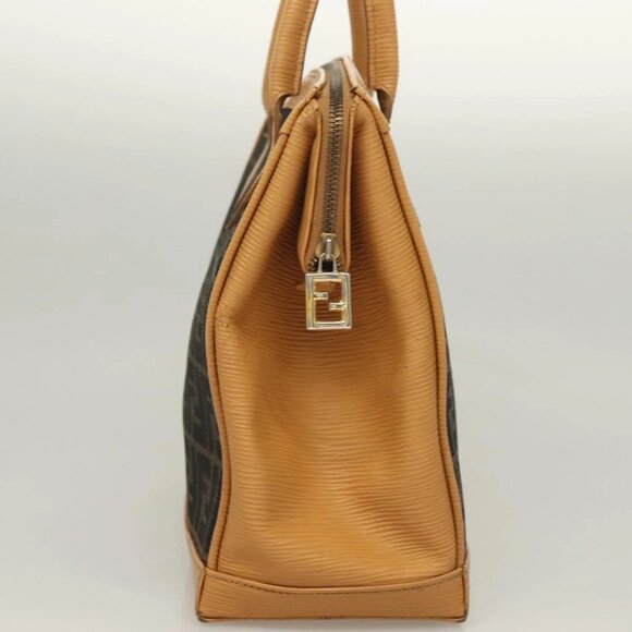 FENDI Zucca Canvas Hand Bag 2way Brown Black Auth bs27918 - Picture 6 of 16